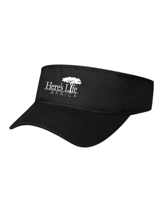 Black Cap Visor w/Here's Life Africa Logo