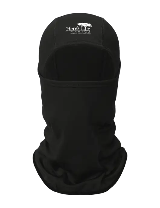 Black CornerStone Smooth Fleece Face Mask w/Here's Life Africa Logo