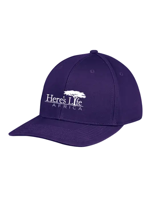Premium Modern Structured Twill Purple Snapback Cap w/Here's Life Africa Logo