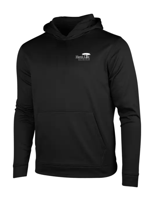 Black Fleece Sport-Wick Hooded Pullover w/Here's Life Africa Logo