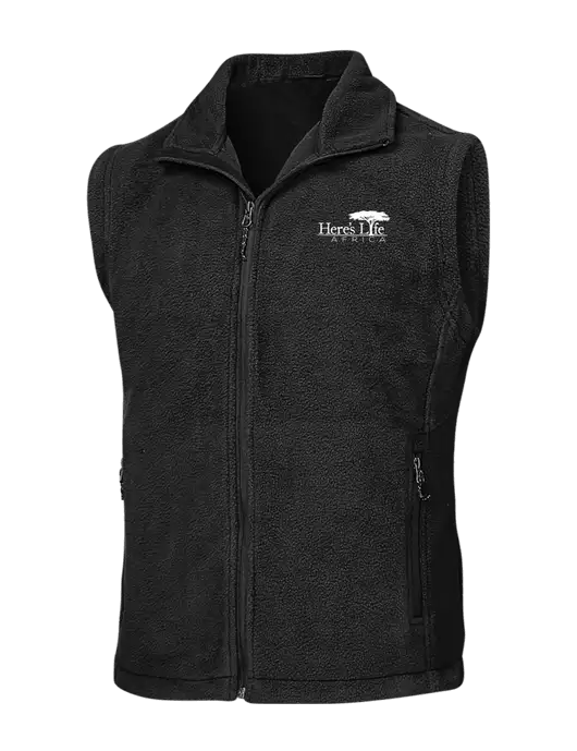 Black Fleece Vest w/Here's Life Africa Logo