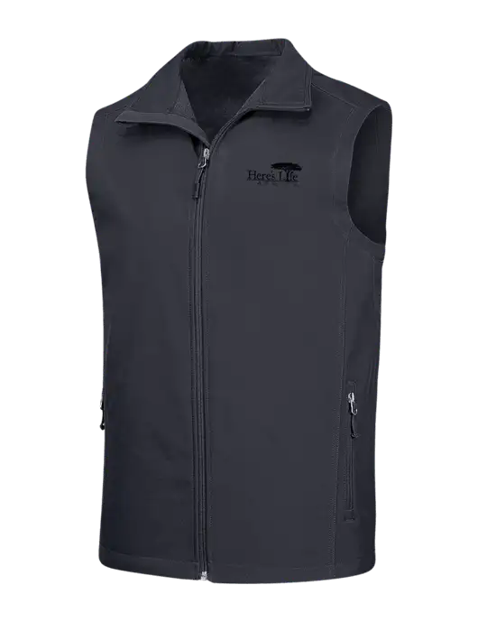 Dark Grey Core Soft Shell Vest w/Here's Life Africa Logo