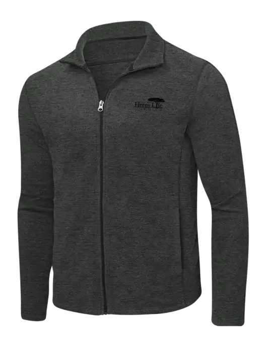 Charcoal Heather Microfleece Full-Zip Jacket w/Here's Life Africa Logo