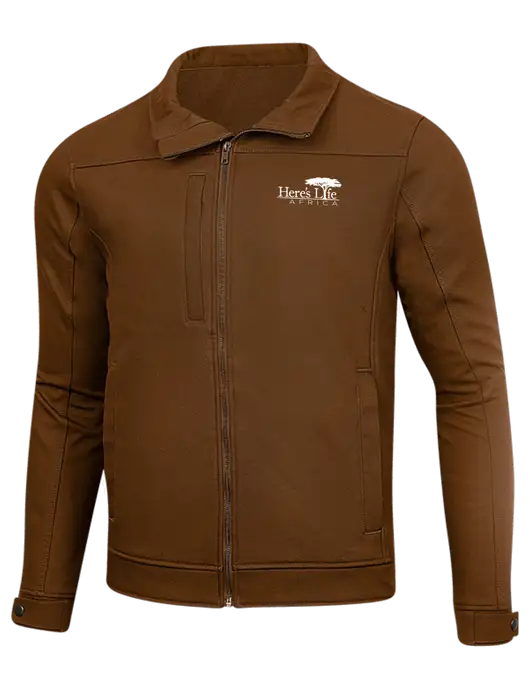 Cornerstone Duck Brown Duck Bonded Soft Shell Jacket w/Here's Life Africa Logo