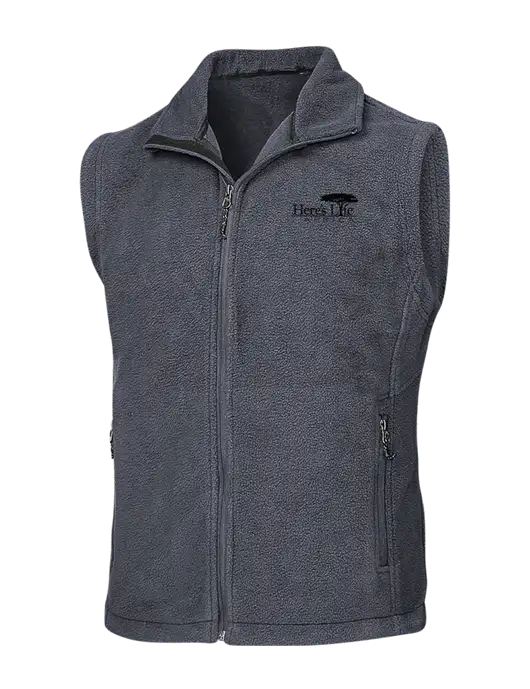 Dark Grey Fleece Vest w/Here's Life Africa Logo