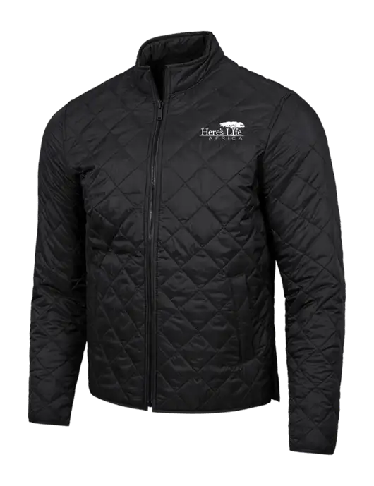 Mercer+Mettle Black Quilted Full-Zip Jacket w/Here's Life Africa Logo