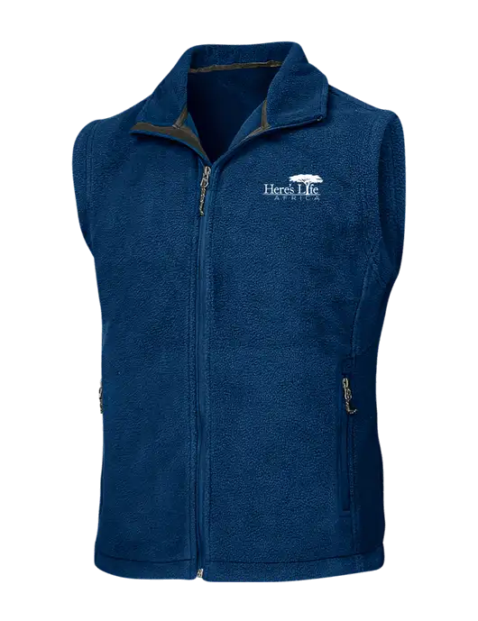 Navy Fleece Vest w/Here's Life Africa Logo