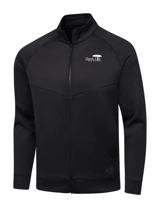 OGIO Black Endurance Modern Performance Full-Zip w/Here's Life Africa Logo