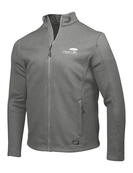 OGIO Medium Grey Grit Fleece Jacket w/Here's Life Africa Logo