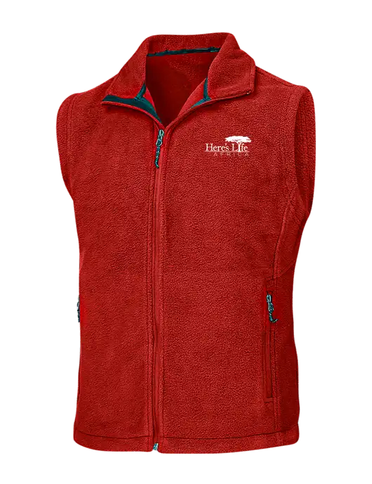 Red Fleece Vest w/Here's Life Africa Logo