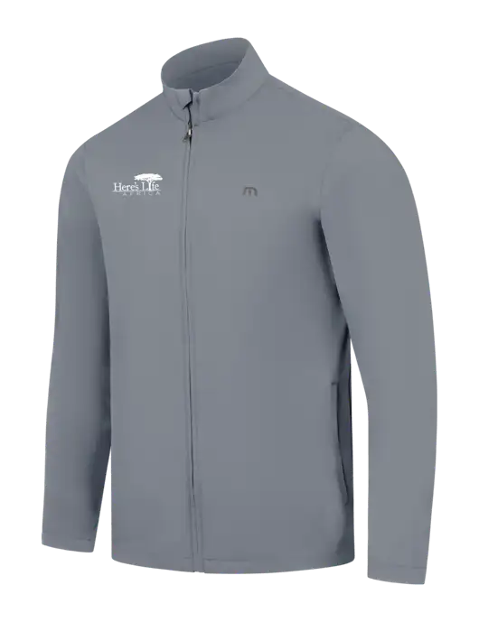 TravisMathew Light Medium Grey Surfside Full-Zip Jacket w/Here's Life Africa Logo