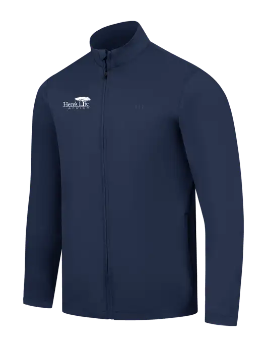 TravisMathew Navy Surfside Full-Zip Jacket w/Here's Life Africa Logo