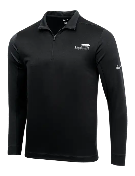 NIKE Black Dry 1/2 Zip Cover-Up w/Here's Life Africa Logo