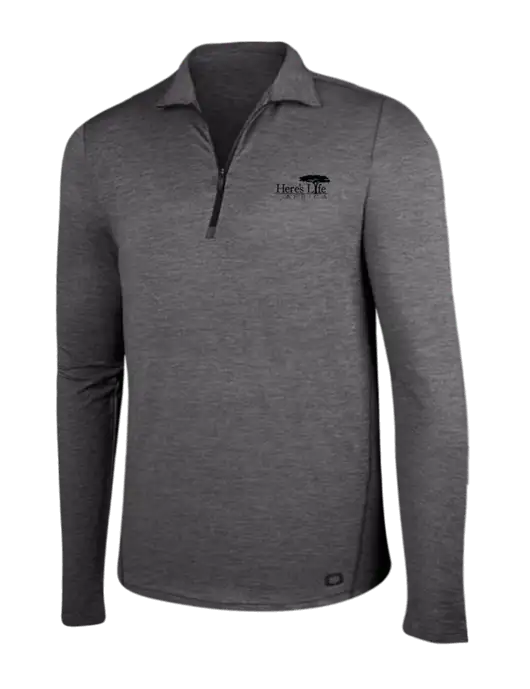 OGIO Gear Grey Heather Endurance Force 1/4 Zip w/Here's Life Africa Logo