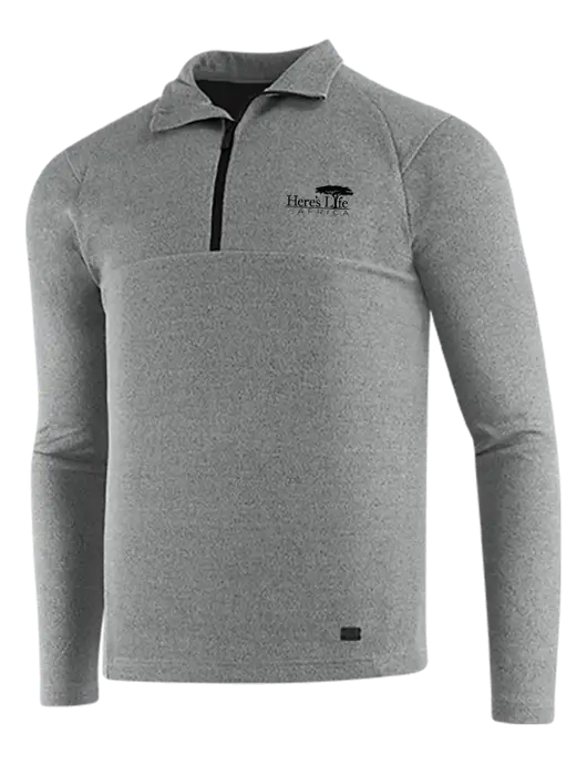 OGIO Petrol Grey Heather Transition 1/4 Zip Pullover w/Here's Life Africa Logo