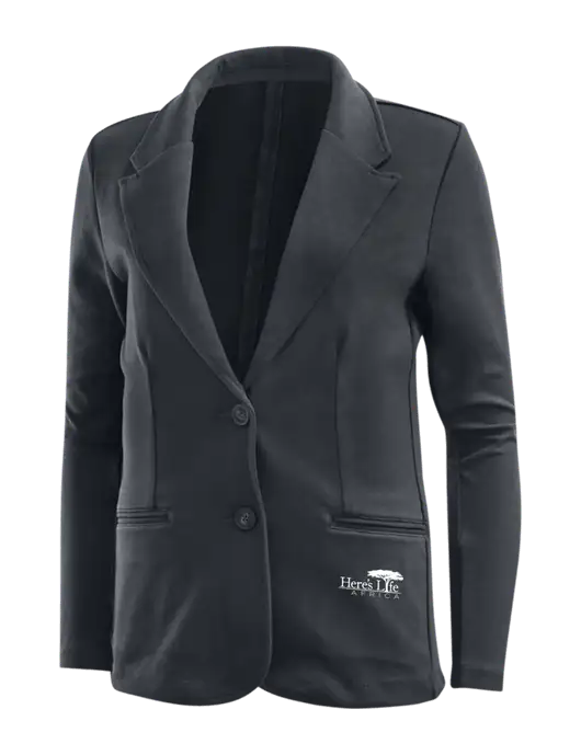 Charcoal Grey Womens Knit Blazer w/Here's Life Africa Logo