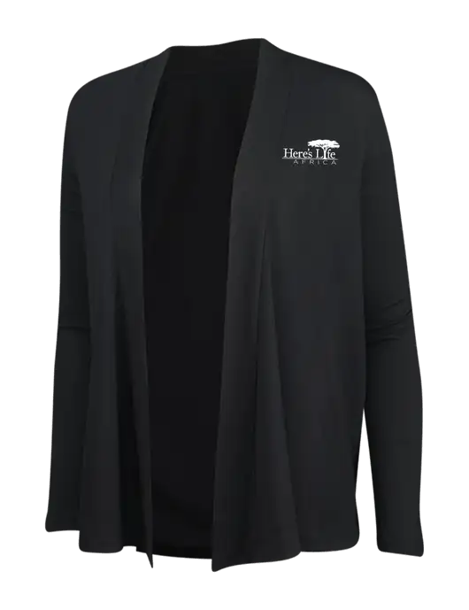 Black Womens Concept Cardigan w/Here's Life Africa Logo