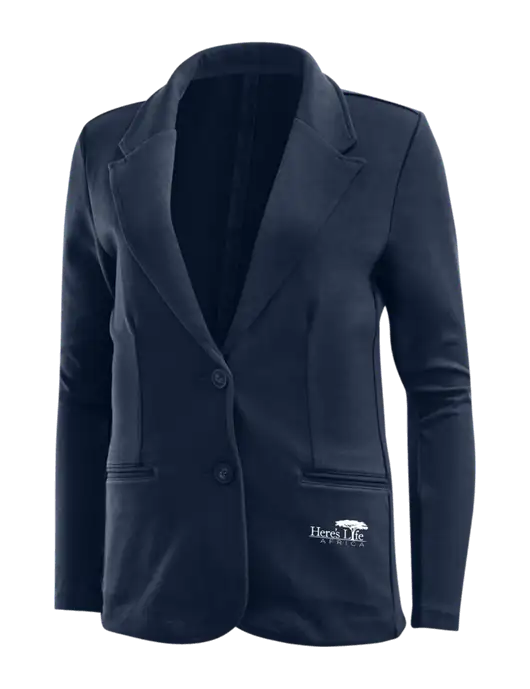 Deep Navy Womens Knit Blazer w/Here's Life Africa Logo