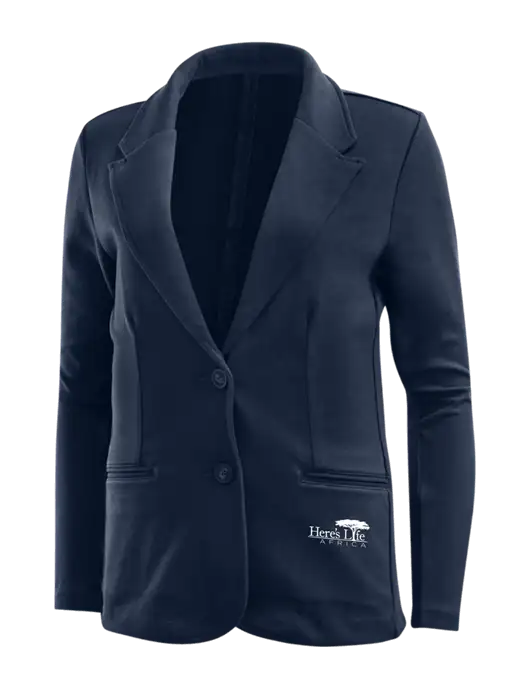 Deep Navy Womens Knit Blazer w/Here's Life Africa Logo