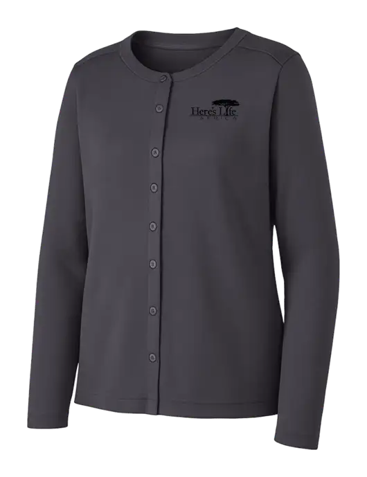 Grey Smoke Womens Concept Stretch Button-Front Cardigan Sweater w/Here's Life Africa Logo