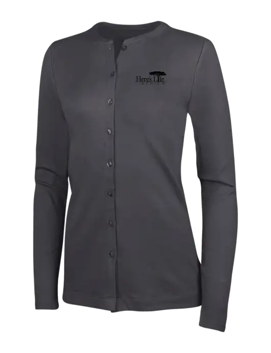 Grey Smoke Womens Concept Stretch Button-Front Cardigan Sweater w/Here's Life Africa Logo