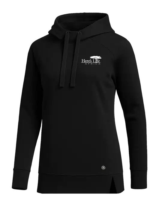 OGIO Black Womens Luuma Pullover Fleece Hoodie w/Here's Life Africa Logo