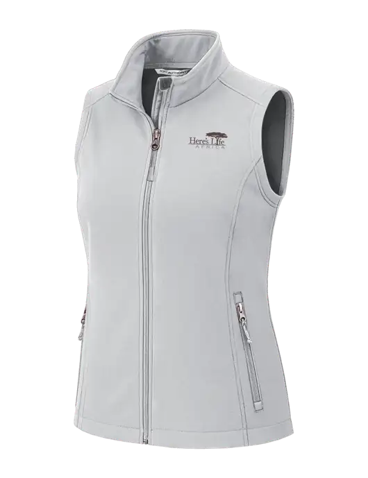 Marshmellow Womens Core Soft Shell Vest w/Here's Life Africa Logo