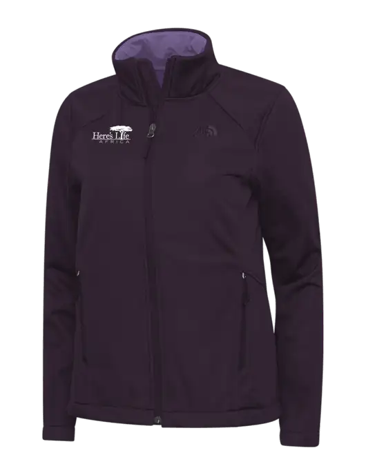 North Face Light Plum Womens Ridgewall Soft Shell Jacket w/Here's Life Africa Logo