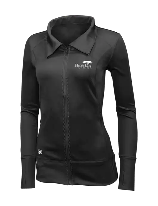 OGIO Blacktop Womens Endurance Fulcrum Full-Zip w/Here's Life Africa Logo