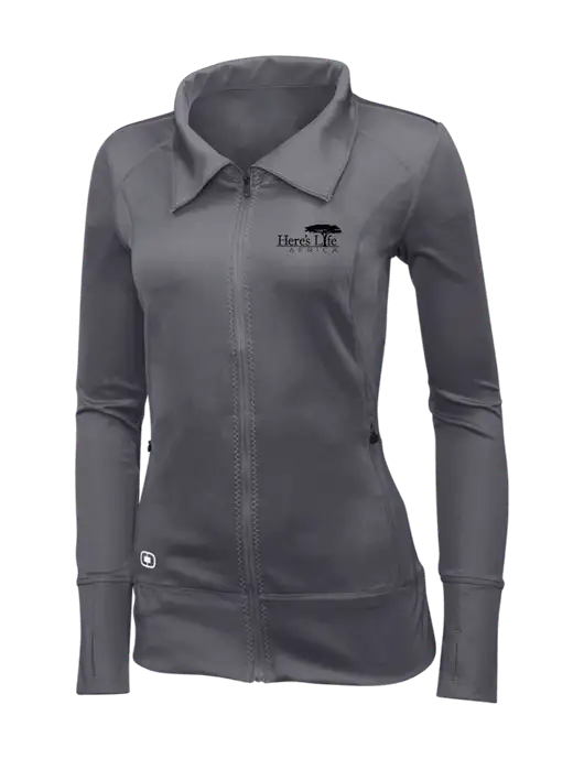 OGIO Dark Grey Womens Endurance Fulcrum Full-Zip w/Here's Life Africa Logo