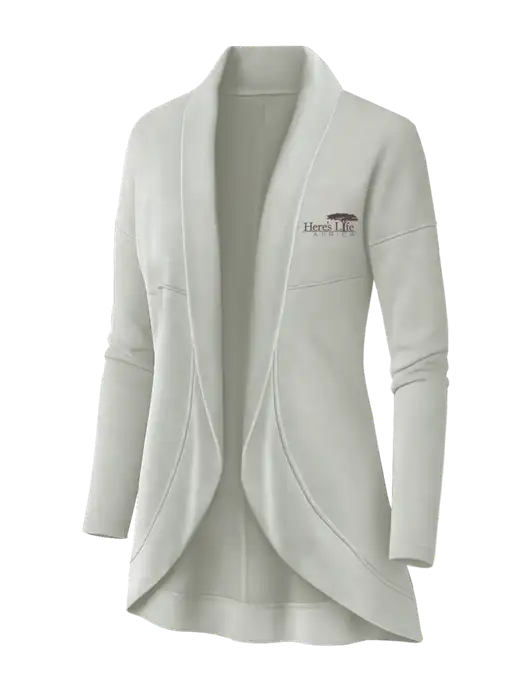 OGIO Ivory Snow Womens Luuma Cocoon Fleece w/Here's Life Africa Logo