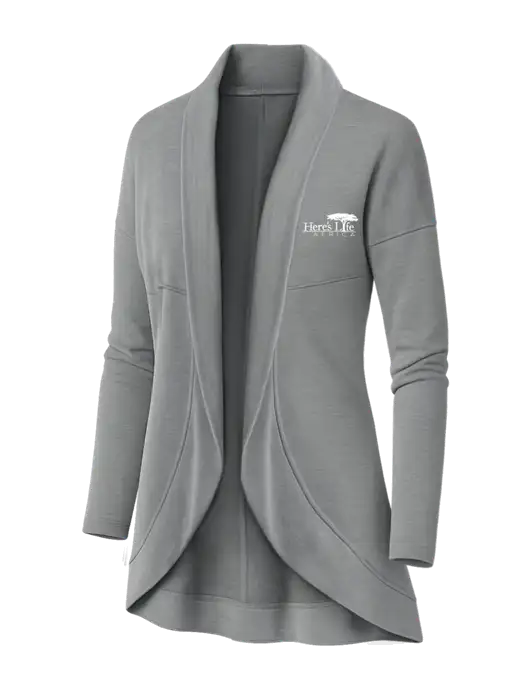 OGIO Light Grey Heather Womens Luuma Cocoon Fleece w/Here's Life Africa Logo