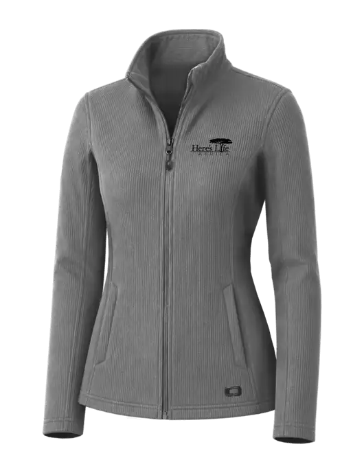 OGIO Medium Grey Womens Grit Fleece Jacket w/Here's Life Africa Logo
