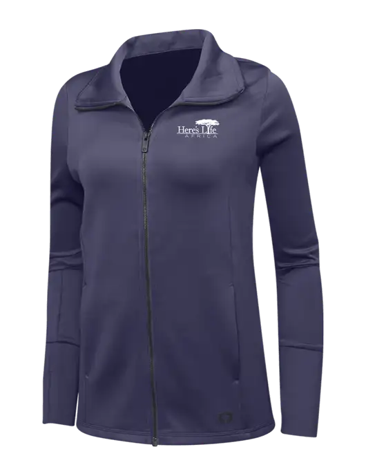OGIO Navy Womens Endurance Modern Performance Full-Zip w/Here's Life Africa Logo