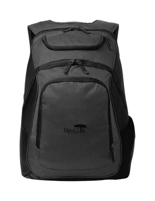 Executive Graphite Heather/Black Laptop Backpack w/Here's Life Africa Logo