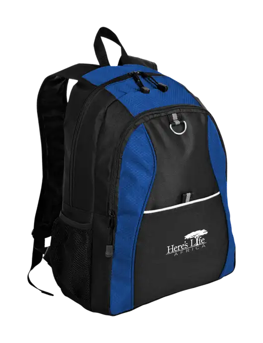Honeycomb Twilight Blue/Black Backpack w/Here's Life Africa Logo