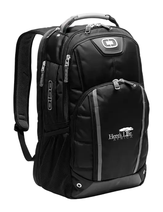 OGIO Black Bolt Pack w/Here's Life Africa Logo