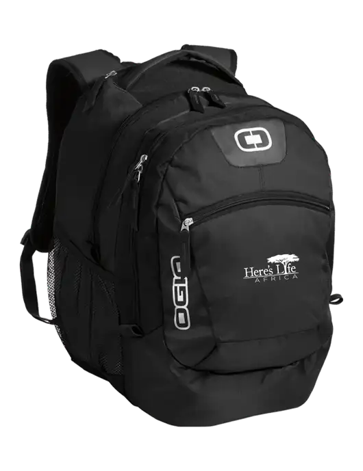 OGIO Black Rogue Pack
 w/Here's Life Africa Logo