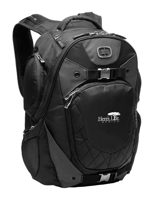 OGIO Black Squadron Pack w/Here's Life Africa Logo