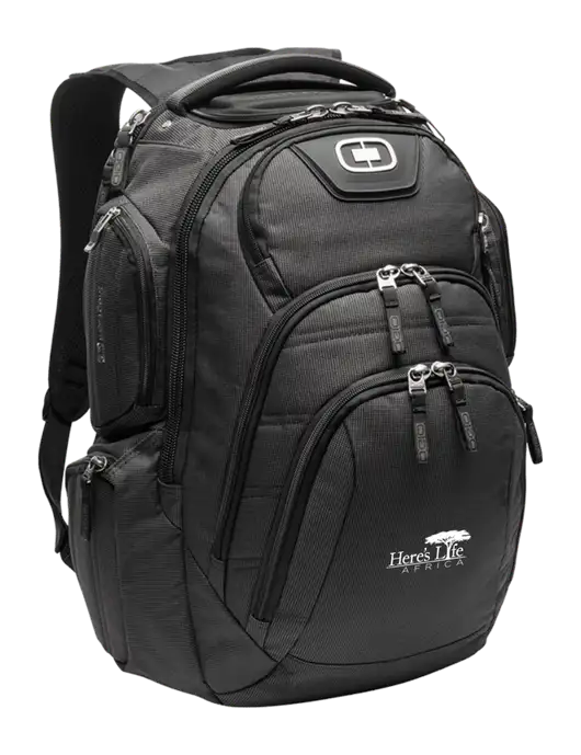 OGIO Black Surge RSS Pack
 w/Here's Life Africa Logo