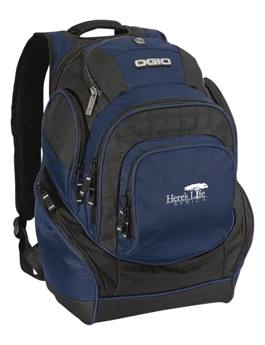 OGIO Navy Mastermind Pack w/Here's Life Africa Logo